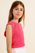 Simple Knit Tee, Fuchsia